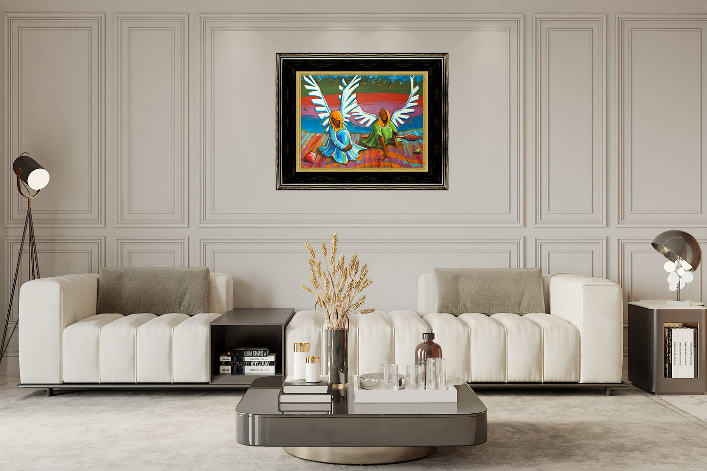 Framed Original 48 x 30 Preparing Angels