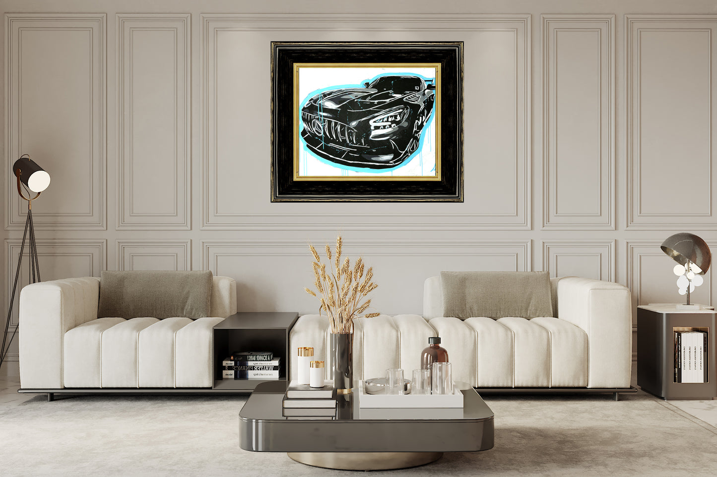 Original Framed 30 x 40 Mercedes AMG GT Black Series